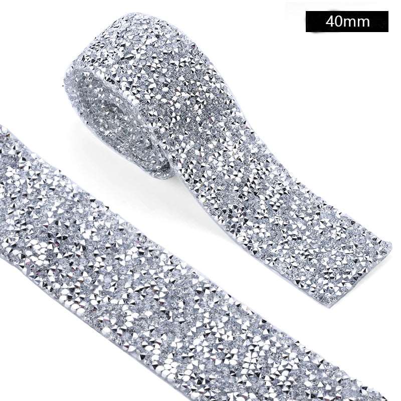 1 Yard Sewing Trim Crystal Motif Strass Hot Fix Rhinestone Tape